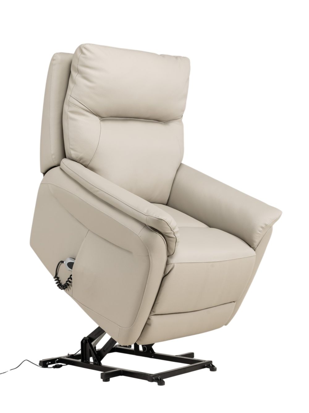 Elektr. relaxfauteuil RUDOLPH - Lichtgrijs leder DEZ-79-TZ1