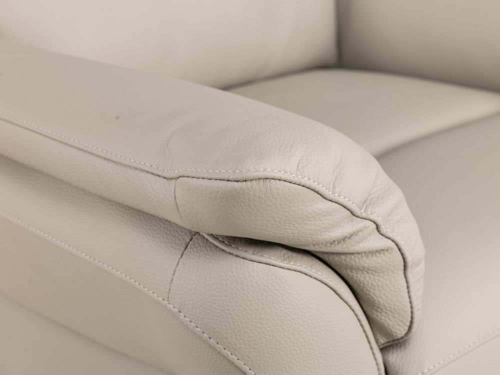 Elektr. relaxfauteuil RUDOLPH - Lichtgrijs leder DEZ-79-TZ1