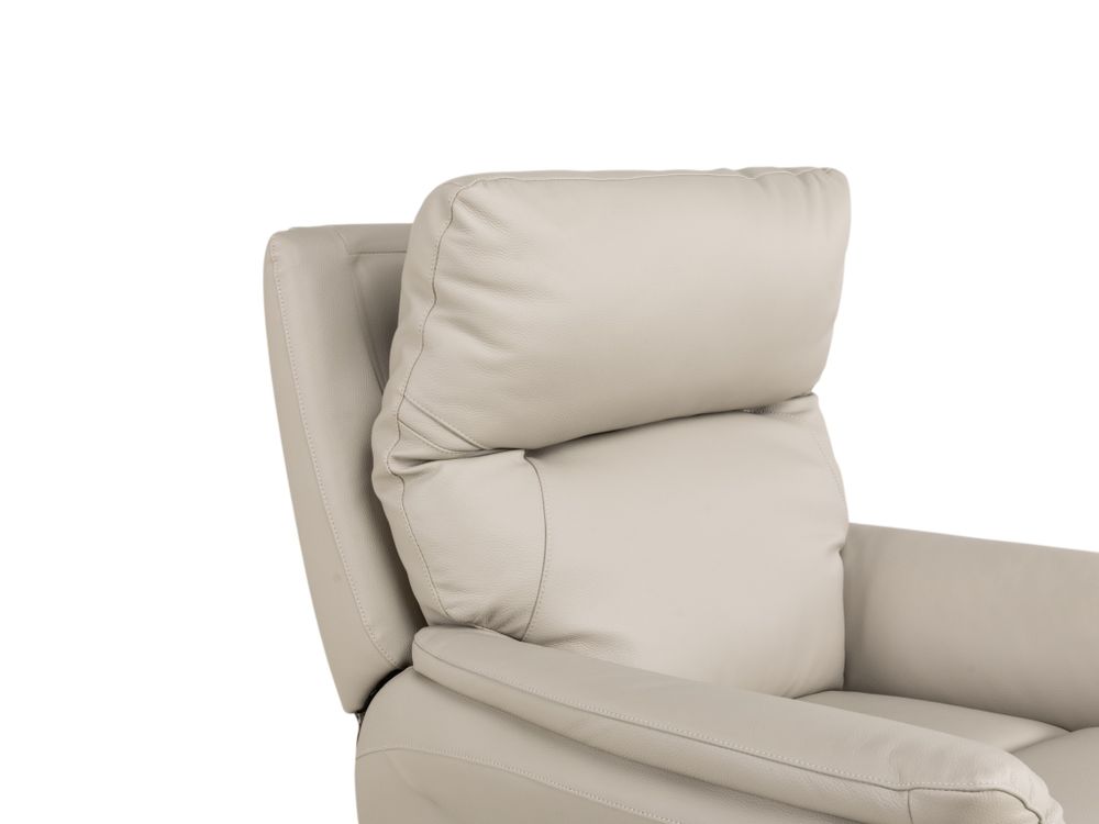Elektr. relaxfauteuil RUDOLPH - Lichtgrijs leder DEZ-79-TZ1