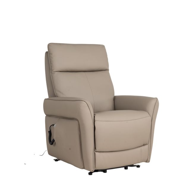 Elektr. relaxfauteuil BASILE - Taupe leder