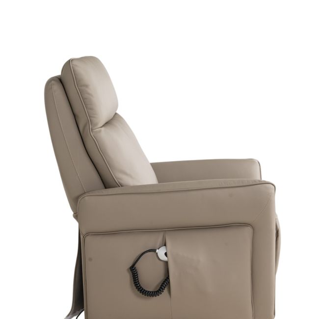 Elektr. relaxfauteuil BASILE - Taupe leder