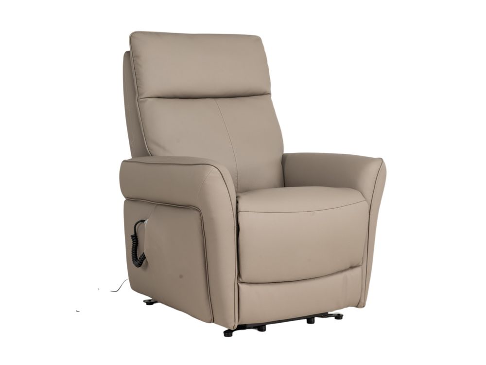 Elektr. relaxfauteuil BASILE - Taupe leder DEZ-80-TZ1