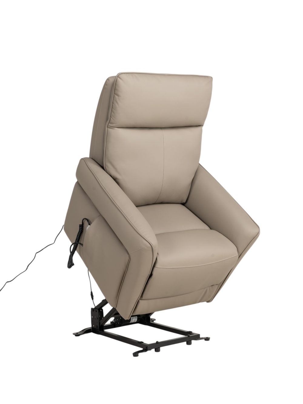 Elektr. relaxfauteuil BASILE - Taupe leder DEZ-80-TZ1