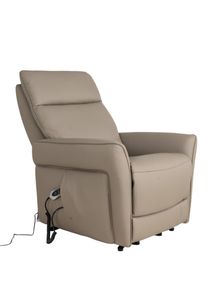 Elektr. relaxfauteuil BASILE - Taupe leder DEZ-80-TZ1