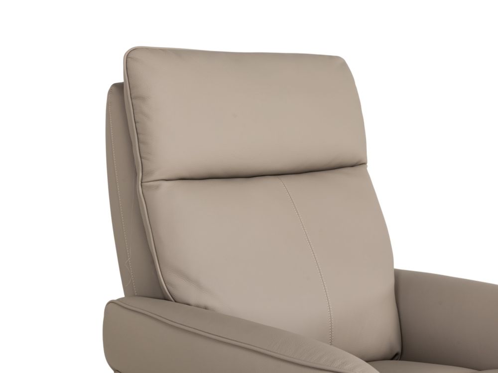Elektr. relaxfauteuil BASILE - Taupe leder DEZ-80-TZ1