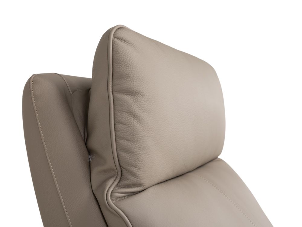 Elektr. relaxfauteuil BASILE - Taupe leder DEZ-80-TZ1