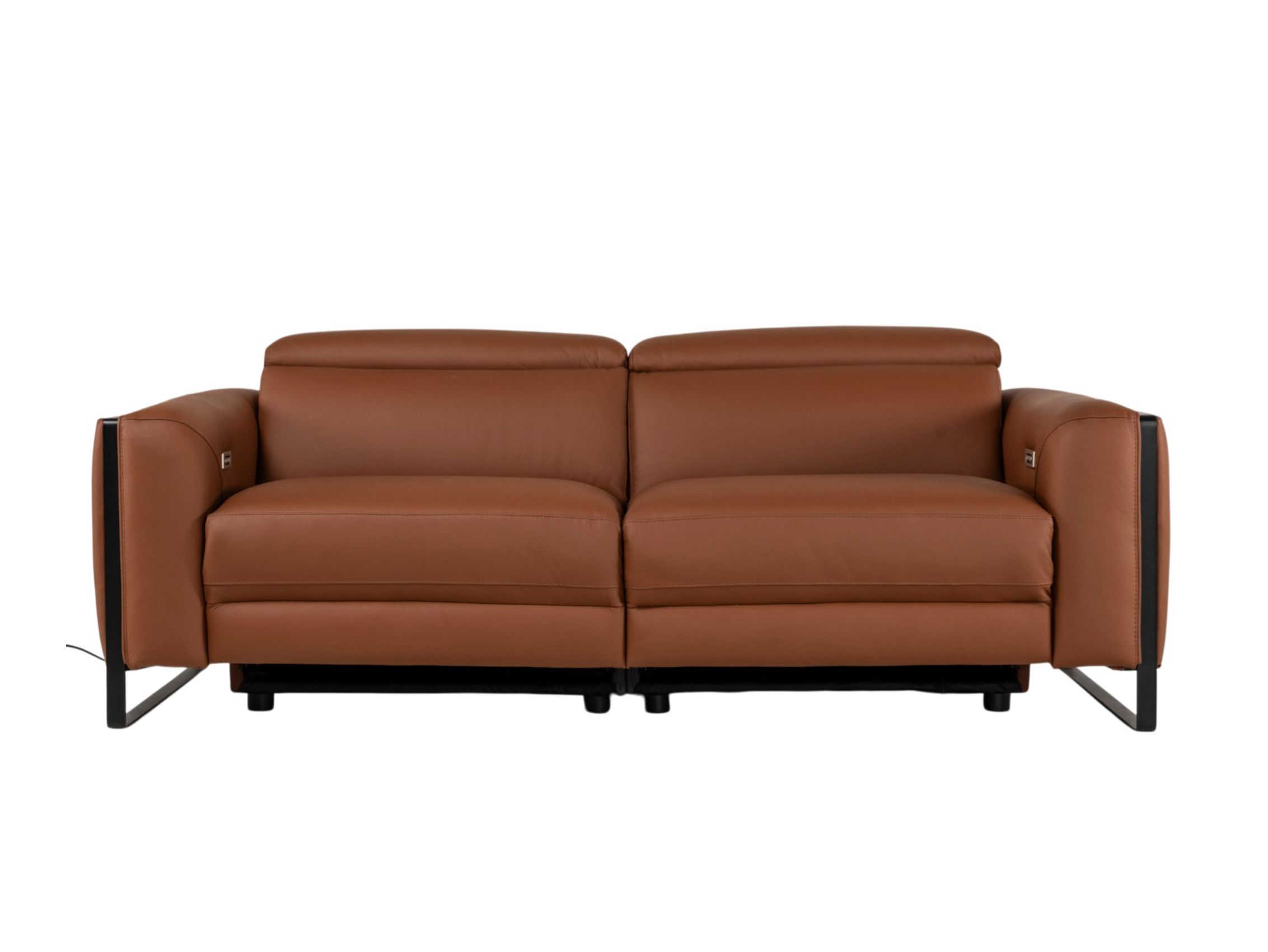 3-zit met elektr. relaxen BRADLEY - Cognac leder