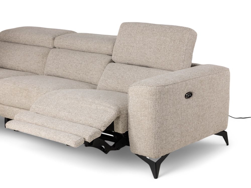Hoekzetel met elektr. relax KODY - Beige C-HTL-69-HKS3