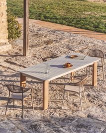 Uitschuifbare tuintafel LIVORNO - Beige KAV O00644RR39
