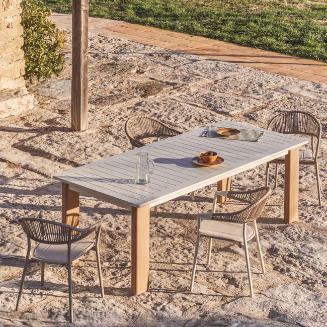 Uitschuifbare tuintafel LIVORNO - Beige