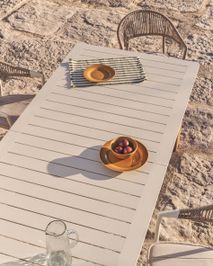 Uitschuifbare tuintafel LIVORNO - Beige KAV O00644RR39
