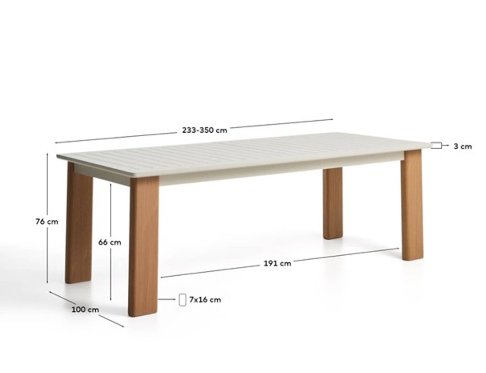 Uitschuifbare tuintafel LIVORNO - Beige KAV O00644RR39