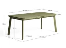 Uitschuifbare tuintafel IZOLA - Groen KAV O00400RR19
