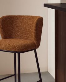 Barstoel CISELIA - Terracotta chenille KAV CC3001VS11H