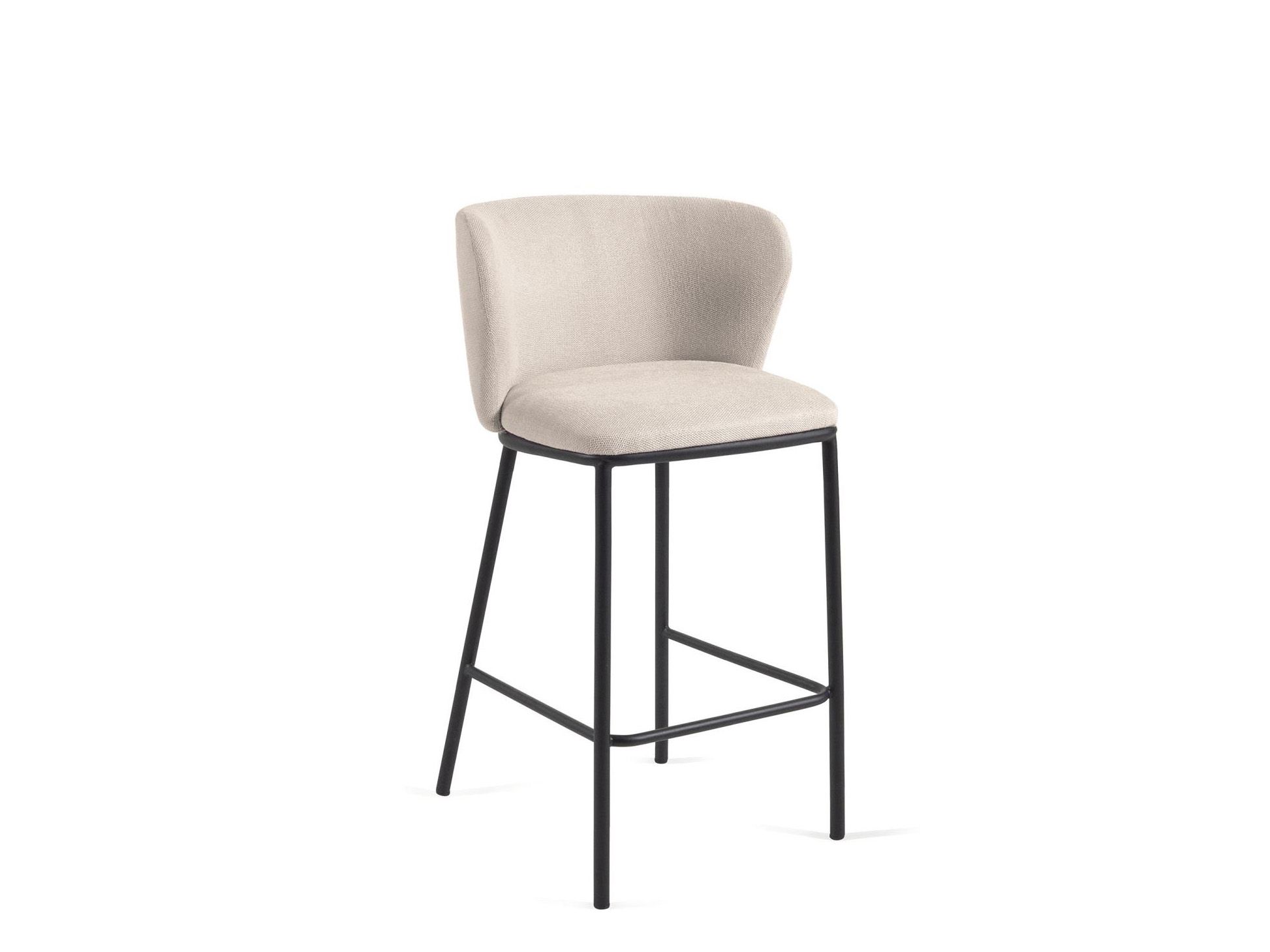 Barstoel CISELIA - Beige Chenille