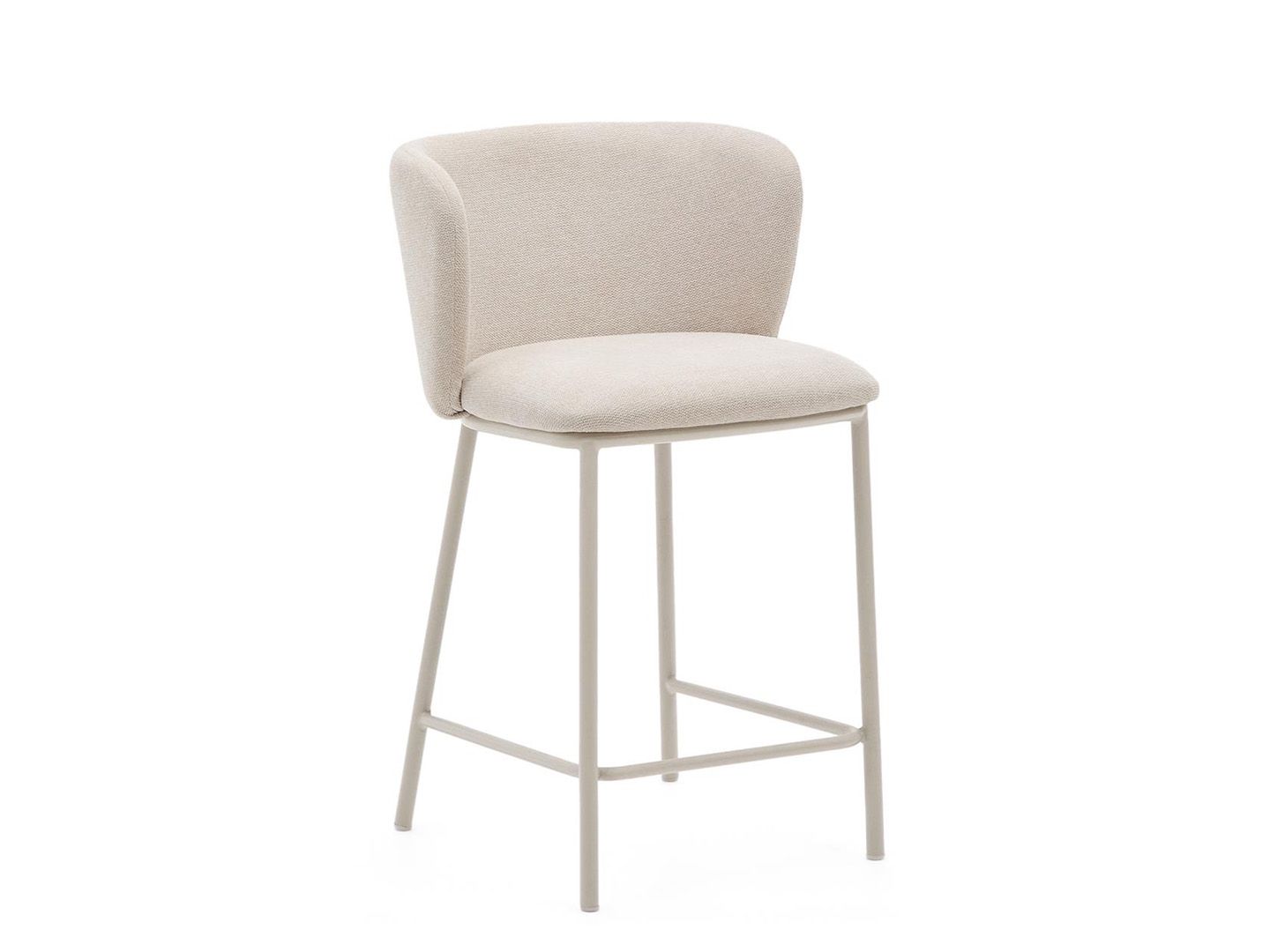 Barstoel CISELIA - Beige bouclé