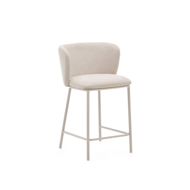 Barstoel CISELIA - Beige bouclé