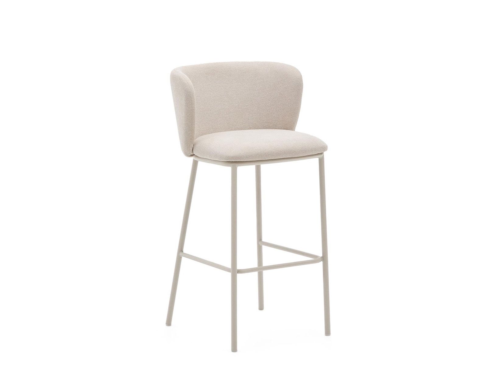 Barstoel CISELIA - Beige bouclé