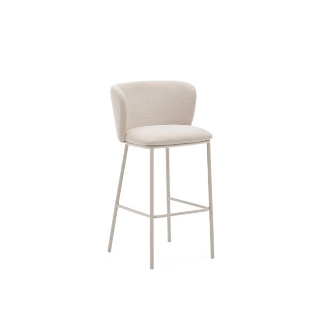 Barstoel CISELIA - Beige bouclé