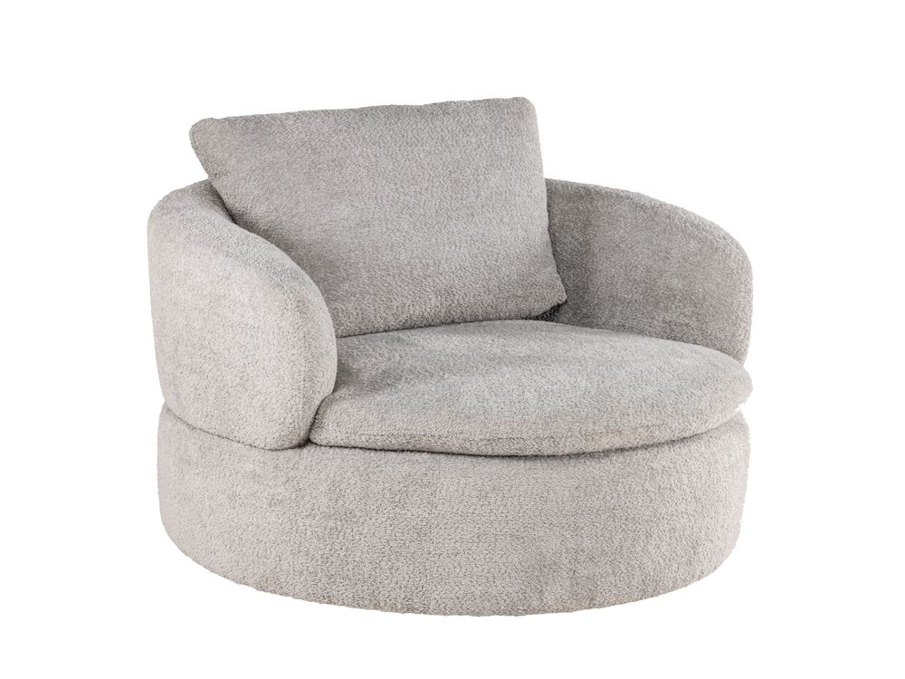 Draaifauteuil met voetbank BARI - Grijs C-HTL-12796-SET1