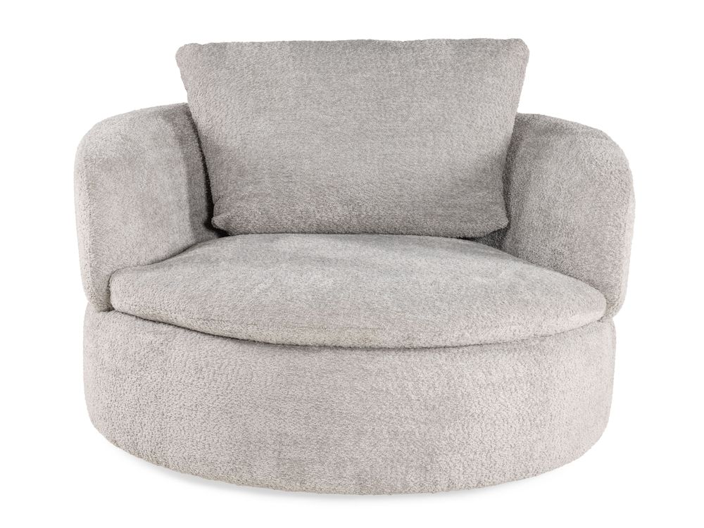 Draaifauteuil met voetbank BARI - Grijs C-HTL-12796-SET1