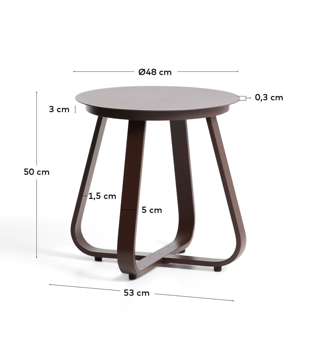 Bijzettafel TAMARIS - Bruin aluminium KAV O00663RR09