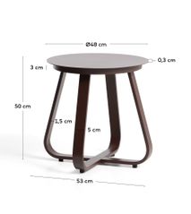 Bijzettafel TAMARIS - Bruin aluminium KAV O00663RR09