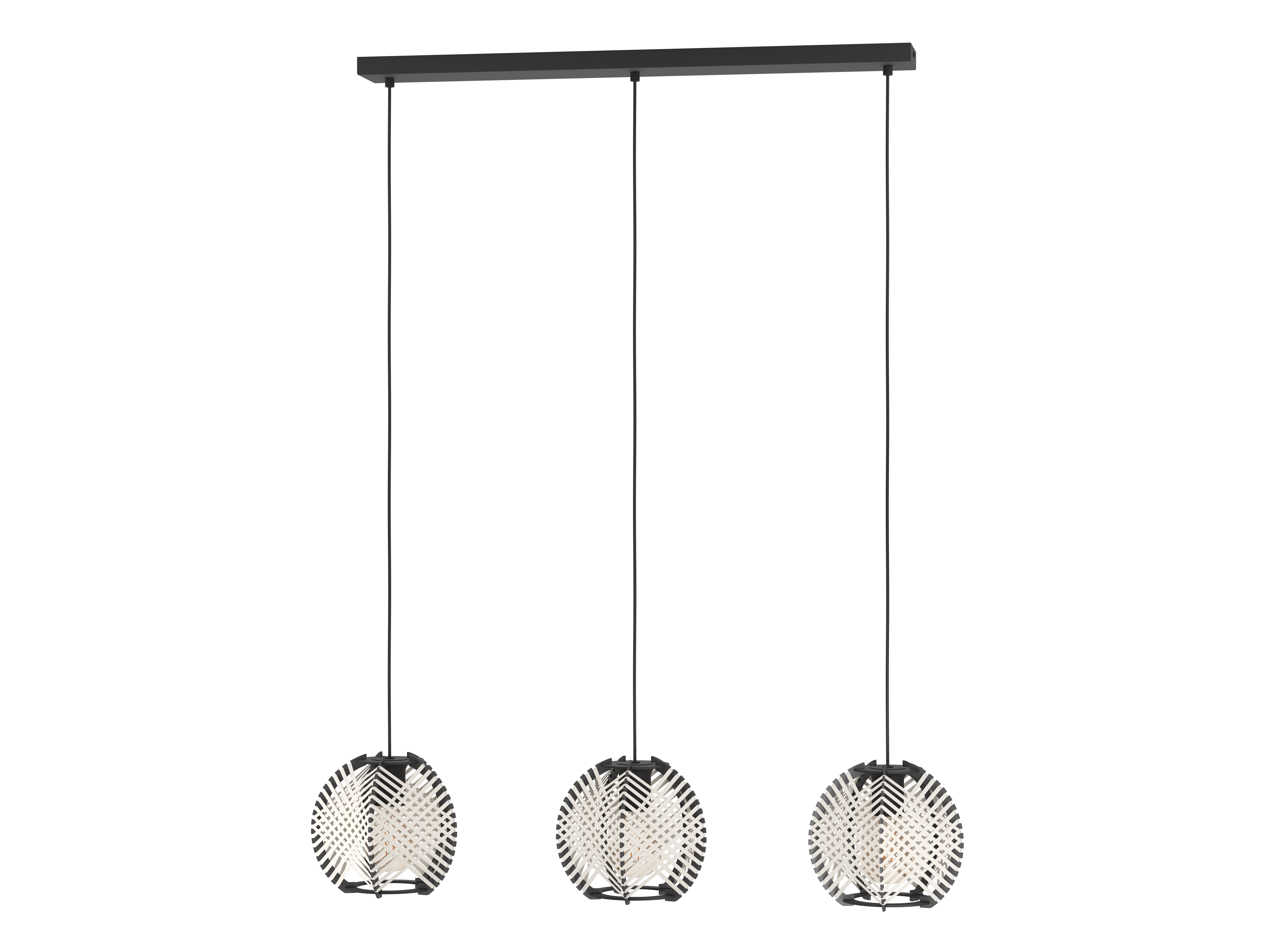 Hanglamp WAVERTON - Zwart / Hout EGL 44007