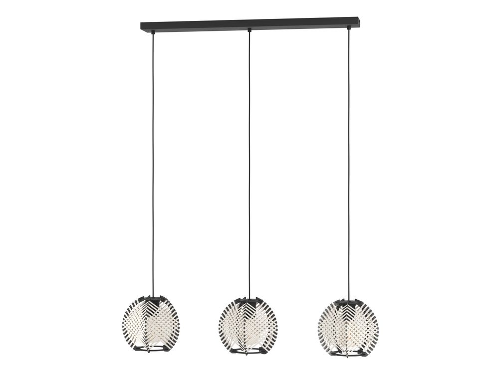 Hanglamp WAVERTON - Zwart / Hout EGL 44007