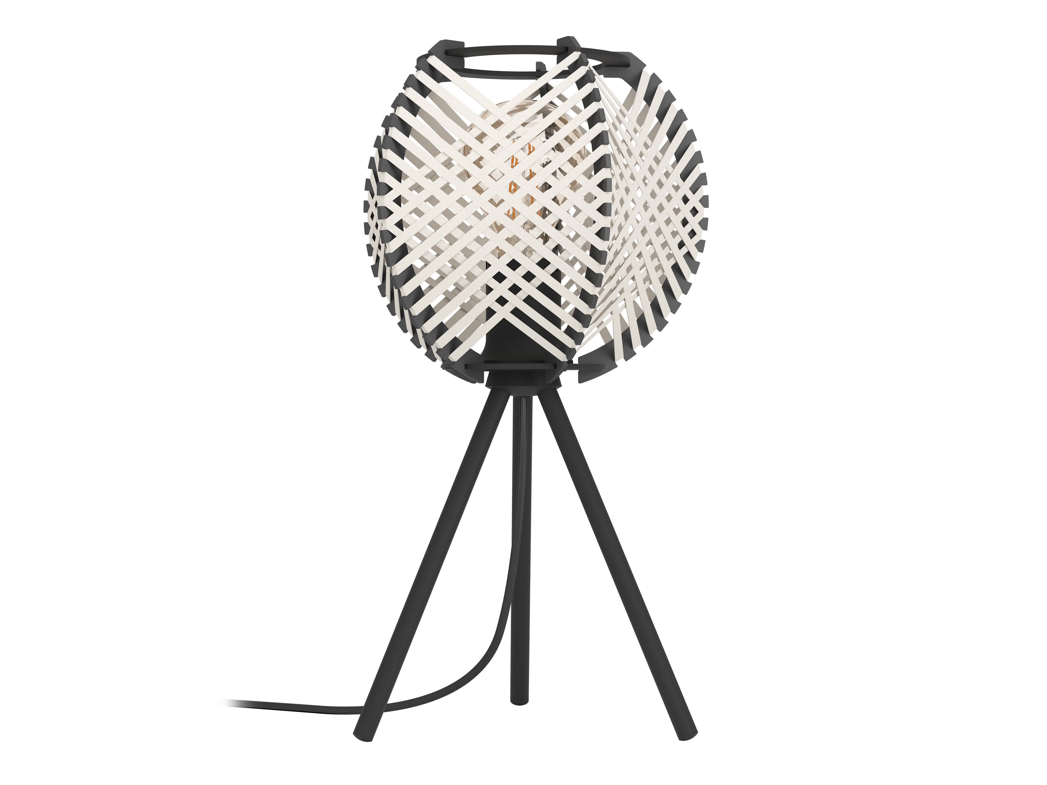 Tafellamp WAVERTON - Zwart / Hout EGL 44008