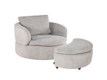 Draaifauteuil met voetbank BARI - Grijs C-HTL-12796-SET1