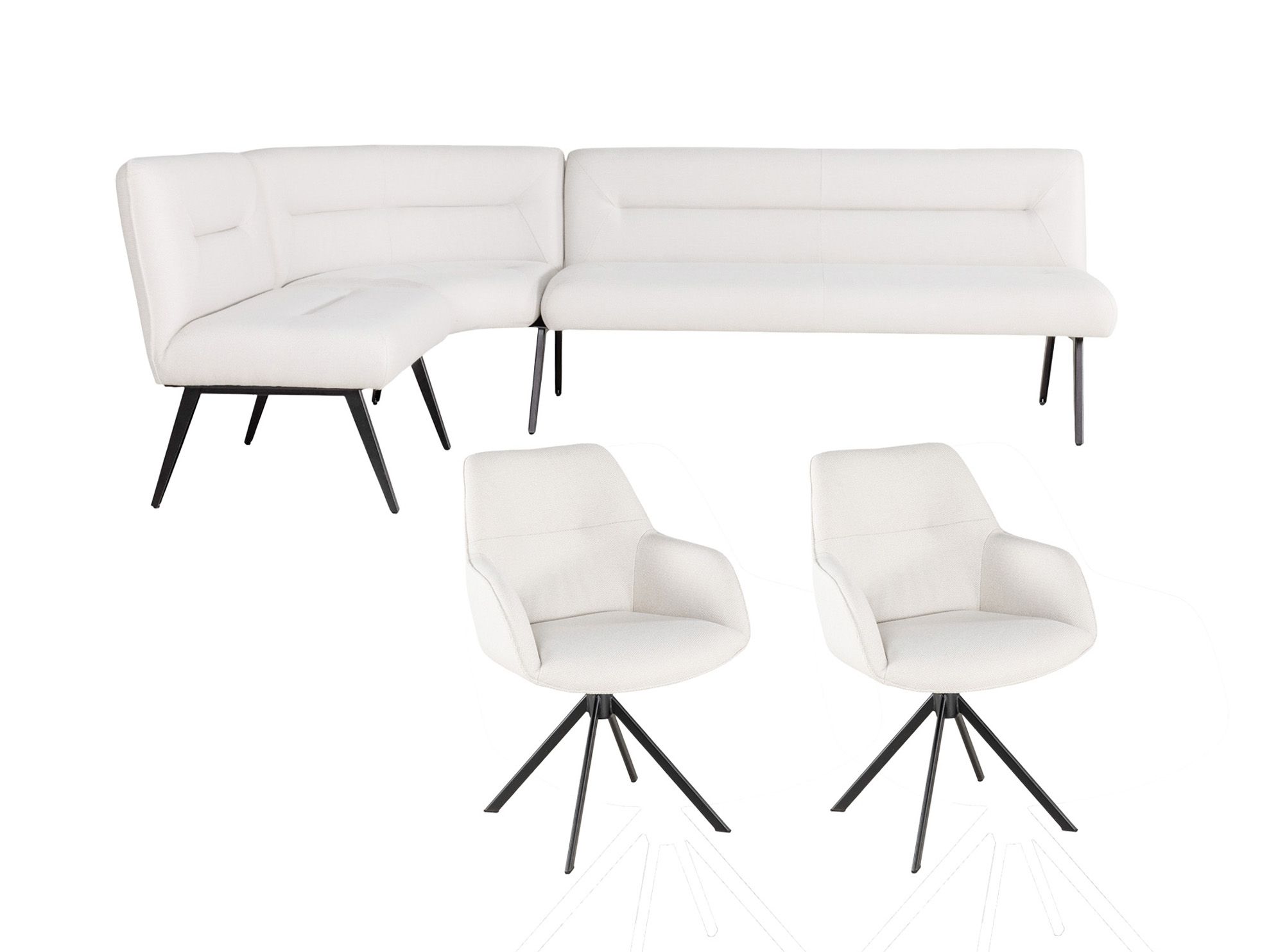 Set van eetkamerbank en 2 armstoelen LUNA / BRIGIT C-PRM-8-SET1