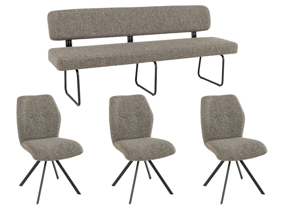 Set van eetkamerbank en 3 eetkamerstoelen IRIS/LUN C-PRM-7-SET1