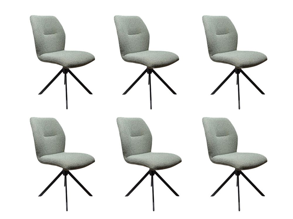 Set van 6 draaibare eetkamerstoelen BRIGITA - Groe C-PRM-8-SET2