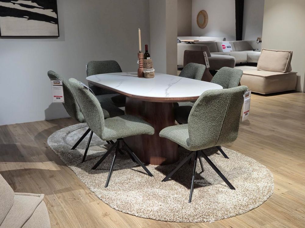 Set van 6 draaibare eetkamerstoelen BRIGITA - Groe C-PRM-8-SET2