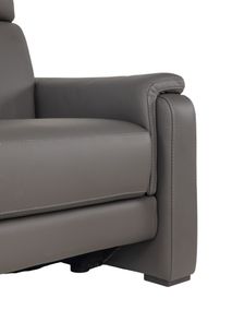 3-zit met elektr. relaxen PLINIO - Grijs leder C-CAL-166-HKS1