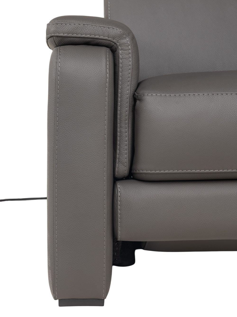3-zit met elektr. relaxen PLINIO - Grijs leder C-CAL-166-HKS1