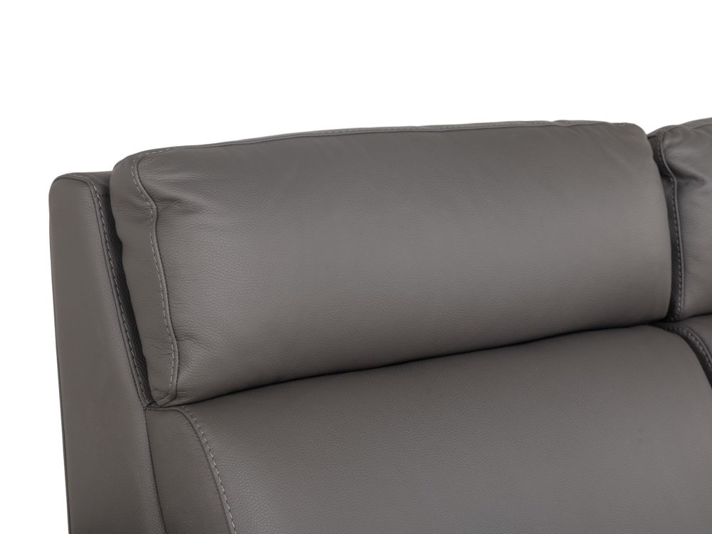 3-zit met elektr. relaxen PLINIO - Grijs leder C-CAL-166-HKS1