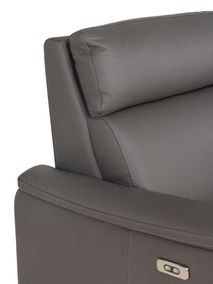 3-zit met elektr. relaxen PLINIO - Grijs leder C-CAL-166-HKS1