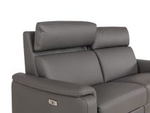 3-zit met elektr. relaxen PLINIO - Grijs leder C-CAL-166-HKS1