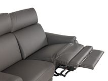 3-zit met elektr. relaxen PLINIO - Grijs leder C-CAL-166-HKS1