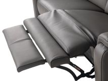 3-zit met elektr. relaxen PLINIO - Grijs leder C-CAL-166-HKS1