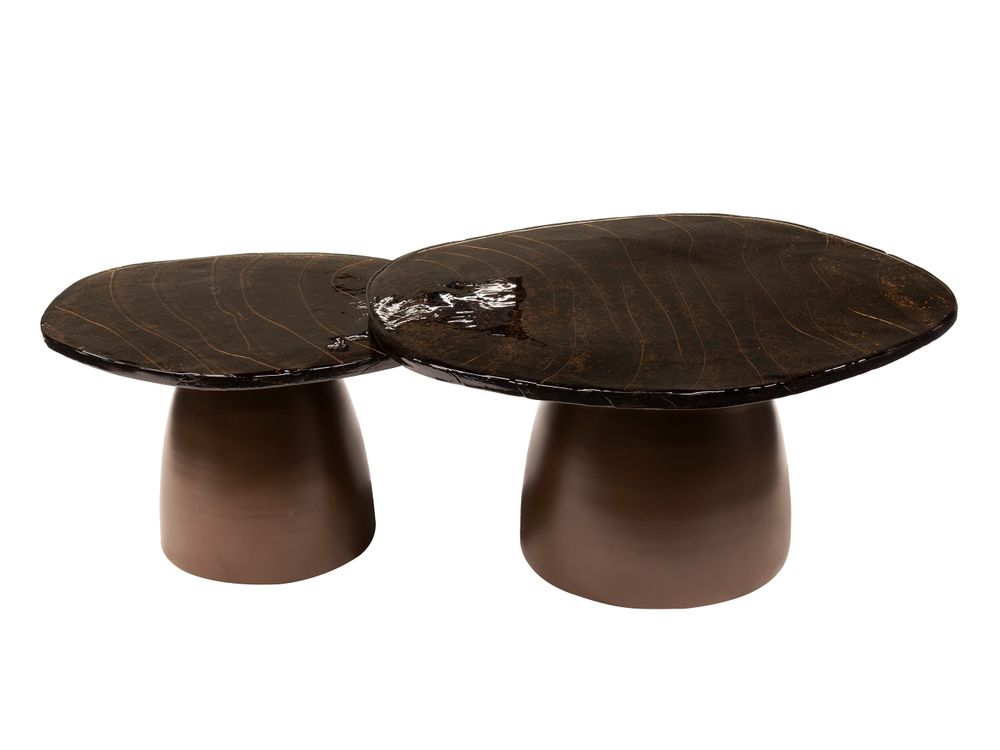 Set van 2 salontafels ECLIPSE - Antiek koper ZLS 3067-32A