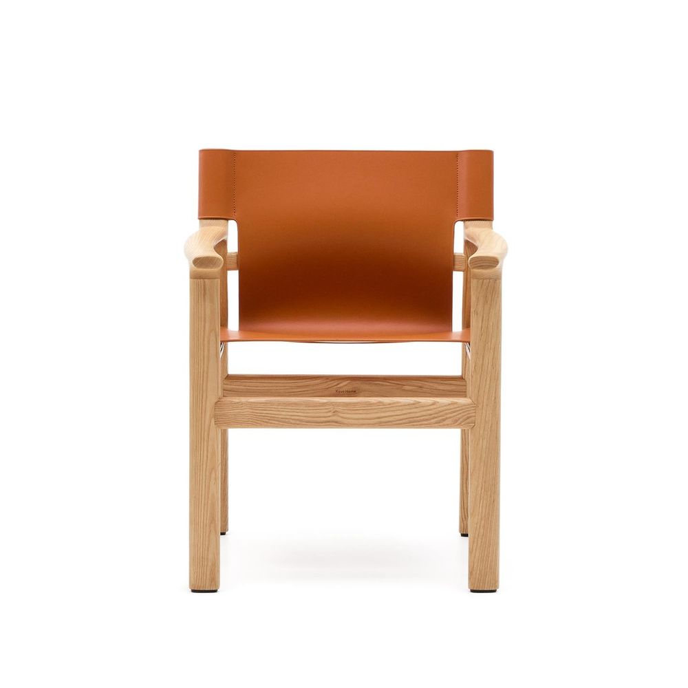 Set van 4 armstoelen JAN - Lichtbruin leder C-KAV-1351-SET1