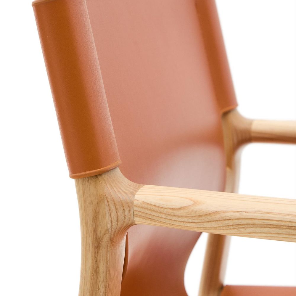 Set van 4 armstoelen JAN - Lichtbruin leder C-KAV-1351-SET1