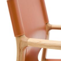 Set van 4 armstoelen JAN - Lichtbruin leder C-KAV-1351-SET1