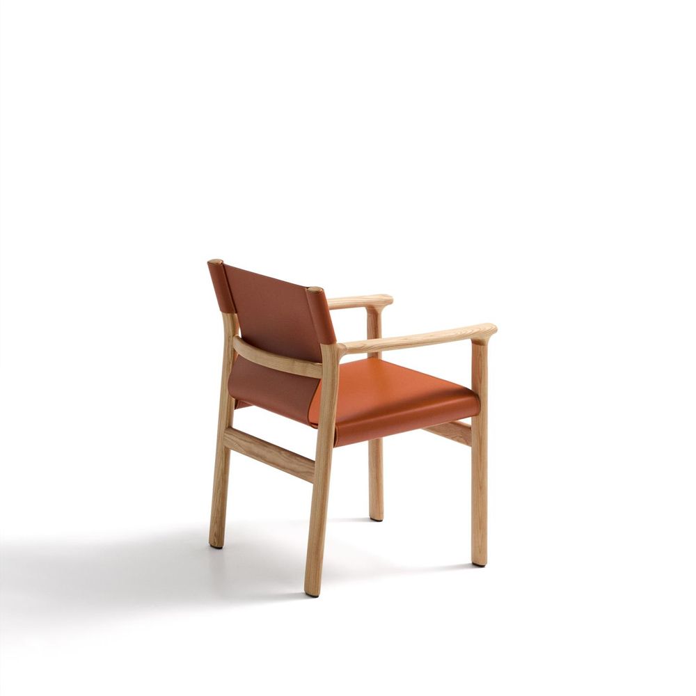 Set van 4 armstoelen JAN - Lichtbruin leder C-KAV-1351-SET1