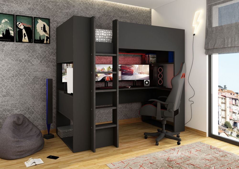 Hoogslaper met bureau BO5 - Antraciet TRA-5-000001