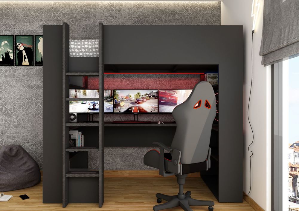 Hoogslaper met bureau BO5 - Antraciet TRA-5-000001