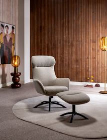 Draaifauteuil met voetbank LOMI - Beige XOO 43098-BEI